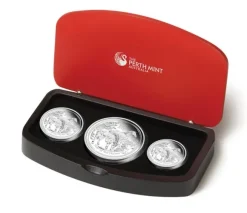 Lunar II - Pferd -3-Coin Set Proof Silber 2014 +Box +COA *