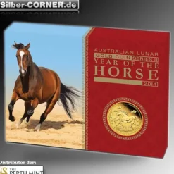 Lunar II Pferd 1/4 Oz Gold Proof + Box + CoA 2014