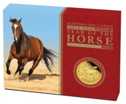 Lunar II Pferd 1 Oz Gold Proof 2014+ Box + COA