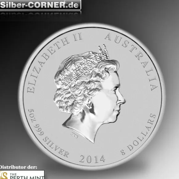 Lunar II Pferd 5 Oz Silber farbig 2014*