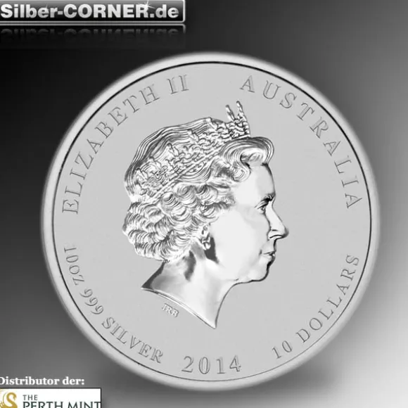 Lunar II Pferd 10 Oz Silber farbig 2014*