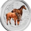 Lunar II Pferd 2 Oz Silber farbig 2014*