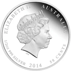 Lunar II - Pferd - 1/2 Oz Silber Proof farbig 2014 + Box + COA *
