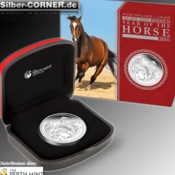 Lunar II Pferd 1 Oz Silber Proof 2014 + Box + CoA*