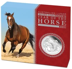 Lunar II Pferd 1 Oz Silber Proof 2014 + Box + CoA*