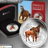 Lunar II - Pferd - 1 Oz Silber Proof coloriert 2014 + Box + COA*