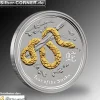 Lunar II Schlange gilded ohne Box 1 Oz Silber + CoA*