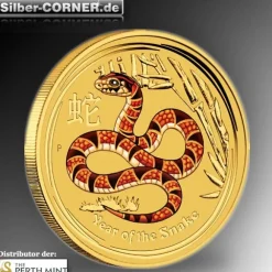 Lunar II Schlange 1 Oz Gold farbig 2013