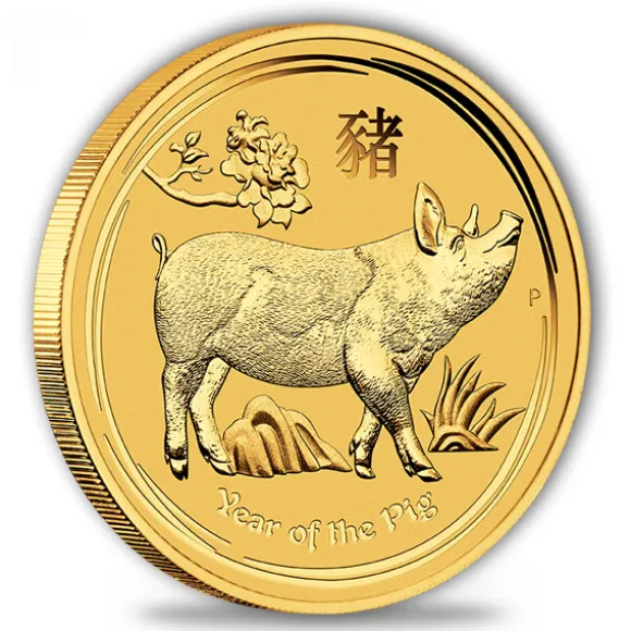 Lunar II - Schwein - 2 Oz Gold 2019