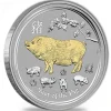 Lunar II - Schwein - 1 Oz Silber gilded + Zertifikat*