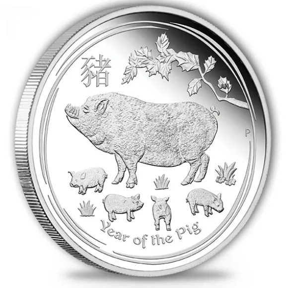 Lunar II - Schwein - 1/2 Oz Silber Proof +Box +COA *