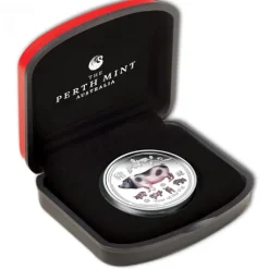 Lunar II - Schwein - 1 Oz Silber Proof farbig 2019 +Box +COA*