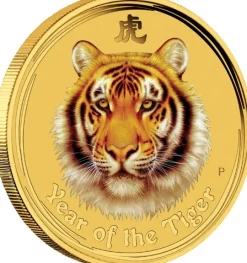 Lunar II - Tiger - 1/20 Oz Gold farbig 2010