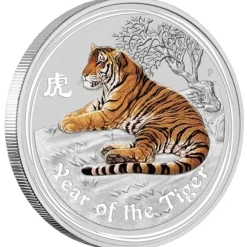 Lunar II Tiger 10 Oz Silber farbig 2010*