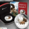 Lunar II Ziege 1 Oz farbig Proof Silber + Box + CoA*
