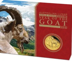 Lunar II Ziege 1/10 Oz Gold Proof Coin + Box + CoA 2015