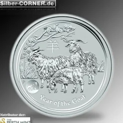 Lunar II - Ziege - Privy Mark 1 Oz Silber 2015*
