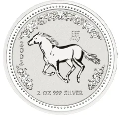 Lunar I Pferd 2 Oz Silber 2002*