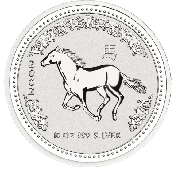 Lunar I Pferd 10 Oz Silber 2002*