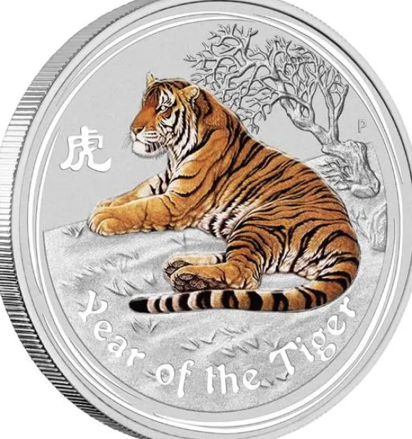 Lunar 2 - Jahr des Tigers - 1 KG Silber Gemstone 2010 + Box + COA