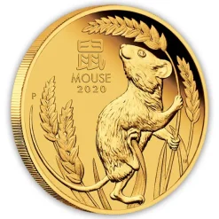 Lunar 3 Maus 1/4 Oz Gold Proof 2020 + Box + COA