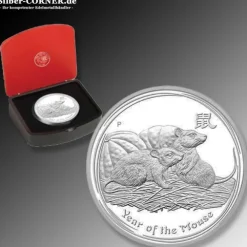 Lunar 2 - Maus - 1 Unze Silber Proof 2008 + Box + COA *