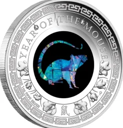 Lunar Opal - Maus - 1 Oz Silber Proof +Box +COA*