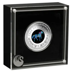 Lunar - Pferd- Opal - 1 Unze Silber 2026 + Box +COA