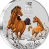 Lunar 3 - Pferd - 5 Oz Silber coloriert 2026