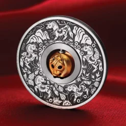Lunar Pferd Rotating Charm 1 Oz Silber Antik 2026 + Box + COA