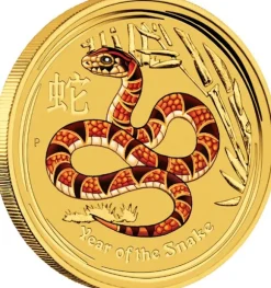 Lunar 2 - Schlange - 1/4 Unze Gold farbig 2013