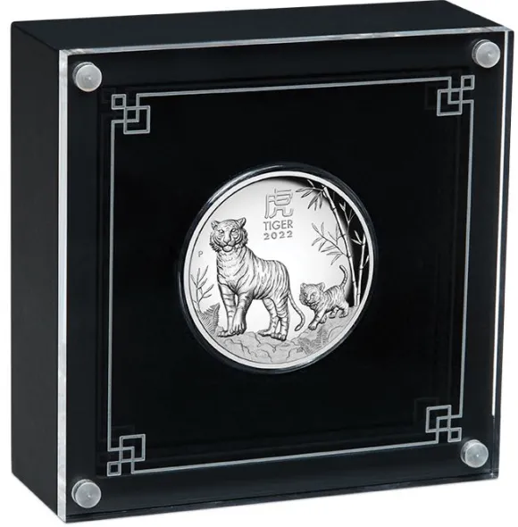 Lunar 3 - Tiger - 1 Oz Silber High Relief 2022 +Box +Zertifikat*