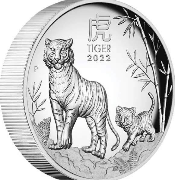 Lunar 3 - Tiger - 1 Oz Silber High Relief 2022 +Box +Zertifikat*
