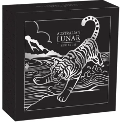 Lunar 3 - Tiger - 2 Unzen Silber Antik 2022 + Box + COA*