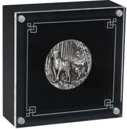 Lunar 3 - Tiger - 2 Unzen Silber Antik 2022 + Box + COA*