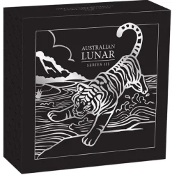 Lunar 3 - Tiger - 1 Unze Silber vergoldet 2022 +Box +COA*