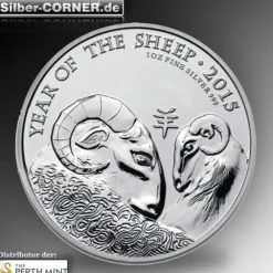 Lunar UK - Ziege - 1 Unze Silber 2015 *