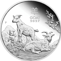 Lunar 3 Ziege 3-Coin Set Silber Proof +Box +COA