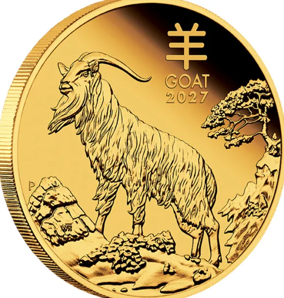 Lunar 3 Ziege 1/10 Oz Gold Proof 2027 +Box +COA
