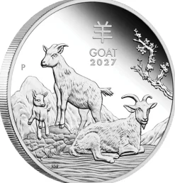 Lunar 3 Ziege 1 Oz Silber Proof 2027 +Box +COA