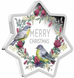 Merry Christmas - 1 Oz Silber - Proof Shaped Coin 2020 + Box *