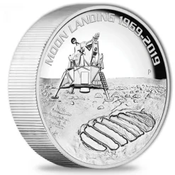 Mondlandung 5 Oz Silber High Relief 2019 +Box +COA*
