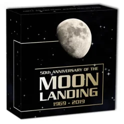 Mondlandung 5 Oz Silber High Relief 2019 +Box +COA*