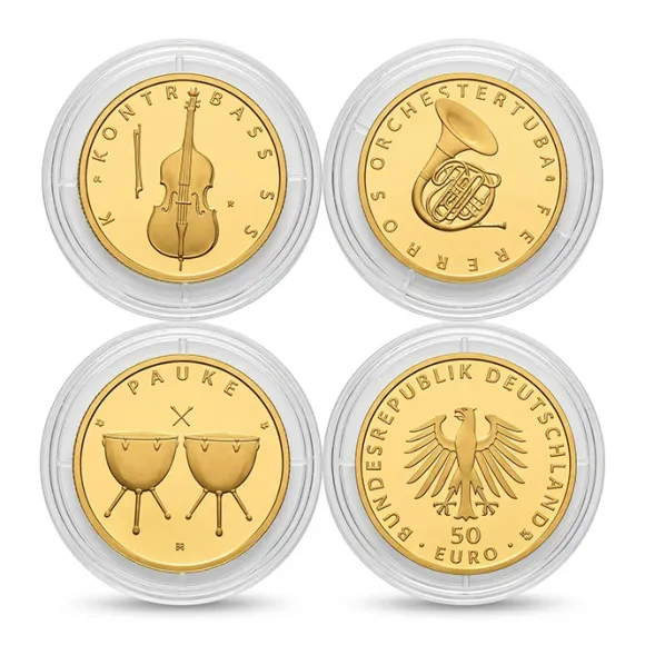Musikinstrumente 1/4 Oz Gold 50 Euro verschiedene Jahrgänge ohne Box und Zertifikat
