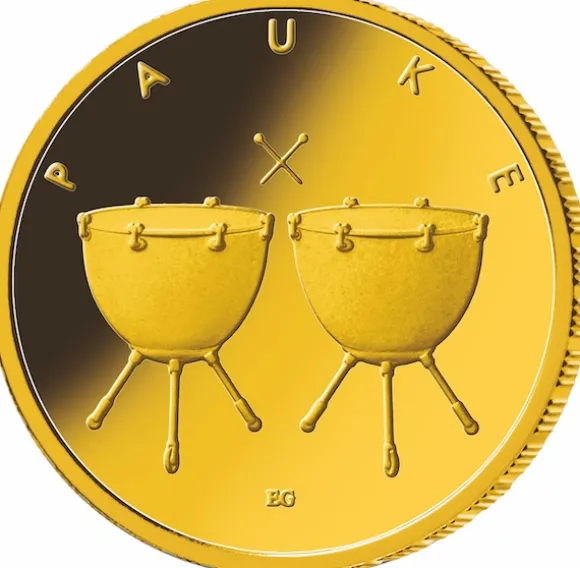 Musikinstrumente - Pauke - 50 Euro 1/4 Unze Gold 2021 + Box + COA