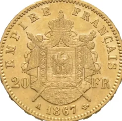 Napoleon III 20 Francs Goldmünze verschiedene Jahrgänge