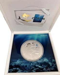 Ocean Five - Weißer Hai - 1 KG Silber Proof 2022*