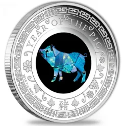 Opal Serie - Schwein - 1 Oz Silber 2019 + Box +COA*