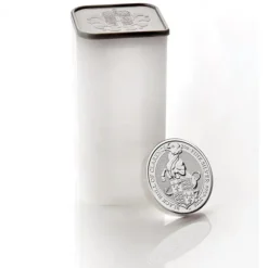 Original Royal Mint Tube - Queens Beasts 2 Oz Silber