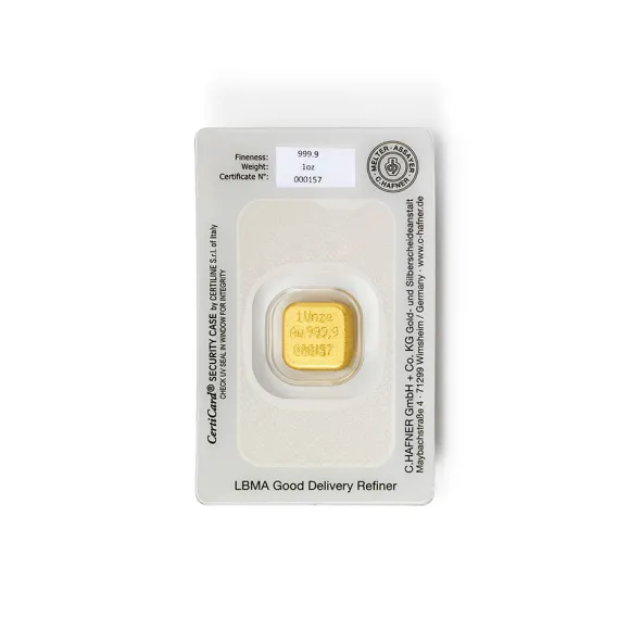 1 Oz Goldbarren C. Hafner gegossen